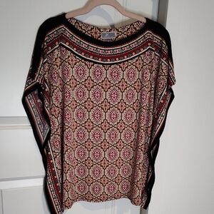 JM Collection Red Dolman Sleeve Blouse